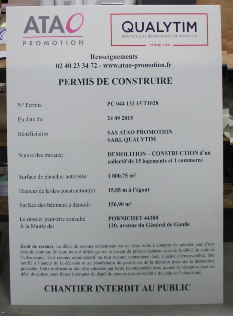 panneaux permis de construire